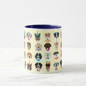 ハッピーバースデードッグ顔ポーティ動物 マグカップ (中央)