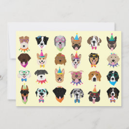 ハッピーバースデードッグ顔ポーティ動物 招待状