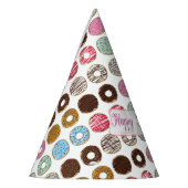 ハッピーバースデードナッツピンクとチョコレートパーティーハット パーティーハット (左)