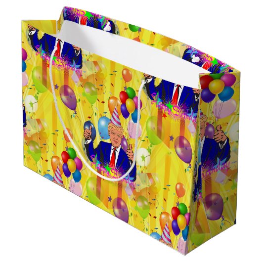 ハッピーバースデードナルドトランプ抱き枕 ラージペーパーバッグ (裏面アングル)