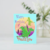 ハッピーバースデードラゴンポストカード(名付) ポストカード (スタンド正面)