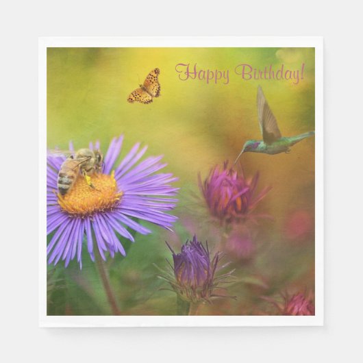 ハッピーバースデードリーミーガーデン スタンダードランチョンナプキン (正面)