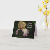 ハッピーバースデードーターアイリス写真 カード (黄色い花)