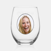 ハッピーバースデードーターネーム&写真 ステムなしワイングラス (裏面)