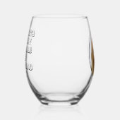 ハッピーバースデードーターネーム&写真 ステムなしワイングラス (左)