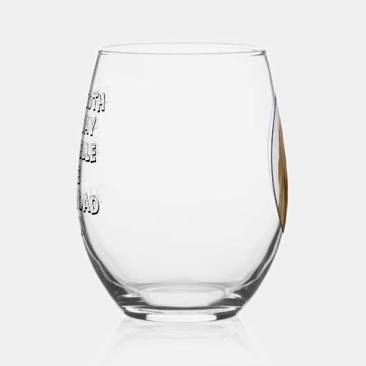 ハッピーバースデードーターネーム&写真 ステムなしワイングラス (左)