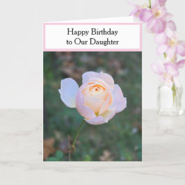 ハッピーバースデードーターパステルピンクローズ カード