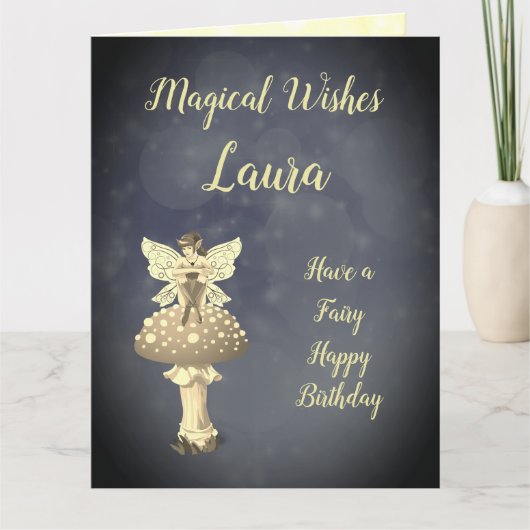 ハッピーバースデードーターフェアリーデザイン カード (正面)