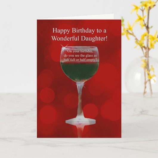 ハッピーバースデードーターワおもしろいインをテーマにした誕生日 カード (黄色い花)