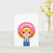 ハッピーバースデードーナツ カード (黄色い花)