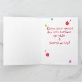 ハッピーバースデードーナパーソナライズされたツ数十年 カード (内部)