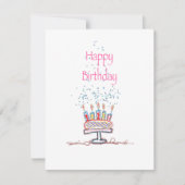 ハッピーバースデードールケーキカード (正面)