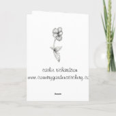 ハッピーバースデーナスターティウムフラワースケッチアート カード (裏面)