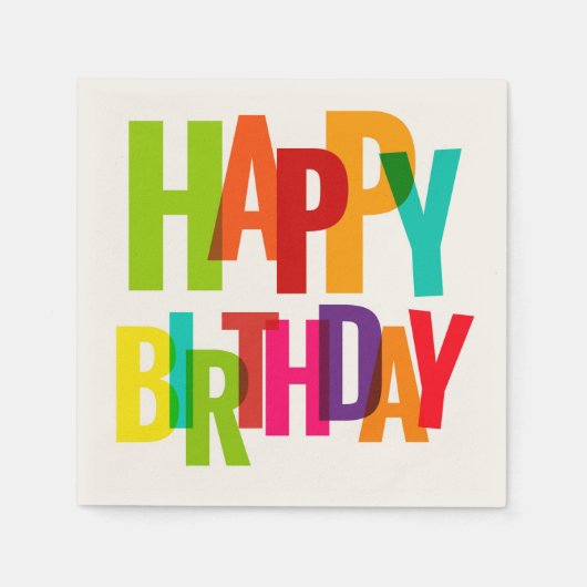 ハッピーバースデーナプキン スタンダードカクテルナプキン (正面)