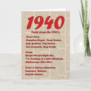 ハッピーバースデーニュースの40年代40s 1940生年 カード