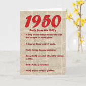 ハッピーバースデーニュースの50年代50s 1950生年 カード (黄色い花)