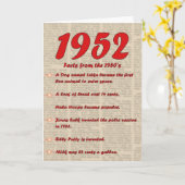 ハッピーバースデーニュースの50年代50s 1952生年 カード (黄色い花)