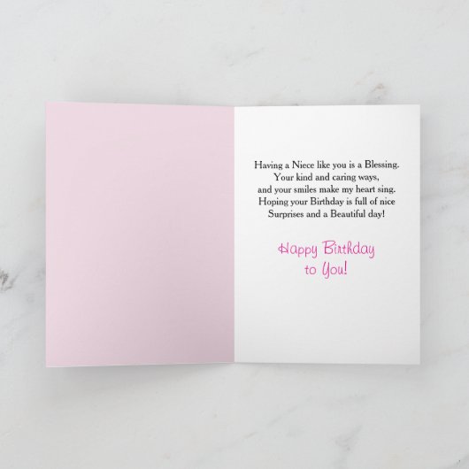 ハッピーバースデーニースパステルイエローローズ カード (内部)