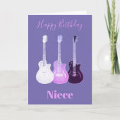 ハッピーバースデーニーチェピンクギター カード (正面)