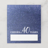 ハッピーバースデーネイビーブルーグリッターグラムパーソナライズされた プレイスカード (外部開封)