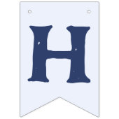 ハッピーバースデーネイビーブルー象のバンティング旗 バンティングフラッグ (第2の旗)