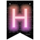 ハッピーバースデーネオンサインオンブリック バンティングフラッグ (第2の旗)