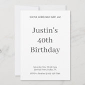 ハッピーバースデーネオンサイン文字バナー誕生日 招待状 (裏面)