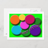 ハッピーバースデーネオンドット葉書 ポストカード (正面/裏面)