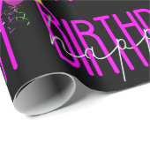 ハッピーバースデーネオンピンク風船 ラッピングペーパー (ロールコーナー)