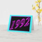 ハッピーバースデーネオン90年代90s 1992生年 カード (黄色い花)