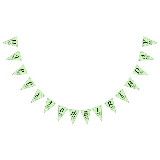 ハッピーバースデーネコ顔ブライトグリーンアイズ バンティングフラッグ (全)