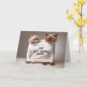 ハッピーバースデーネコfor brother カード (黄色い花)