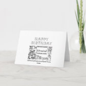 ハッピーバースデーネックタイフォント折り畳みグリーティングカード カード (裏面)