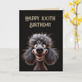 ハッピーバースデーノストレスプードルドッグ100th カード (黄色い花)