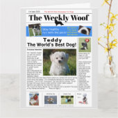 ハッピーバースデーノベルティドッグニュース カード (黄色い花)