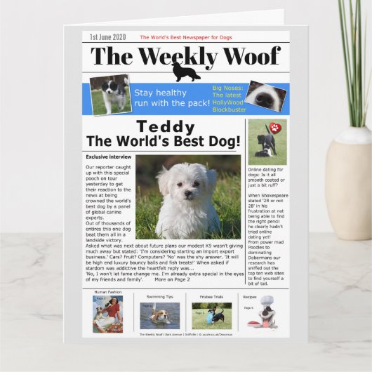 ハッピーバースデーノベルティドッグニュース カード (正面)