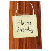 ハッピーバースデーノートオンウッド ミディアムペーパーバッグ (正面)