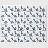 ハッピーバースデーハイヒールシューズ ラッピングペーパー (フラット)