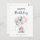 ハッピーバースデーハウスバルーン現実 ポストカード (正面/裏面)