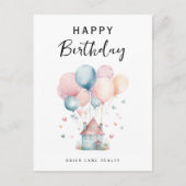 ハッピーバースデーハウスバルーン現実 ポストカード (正面)