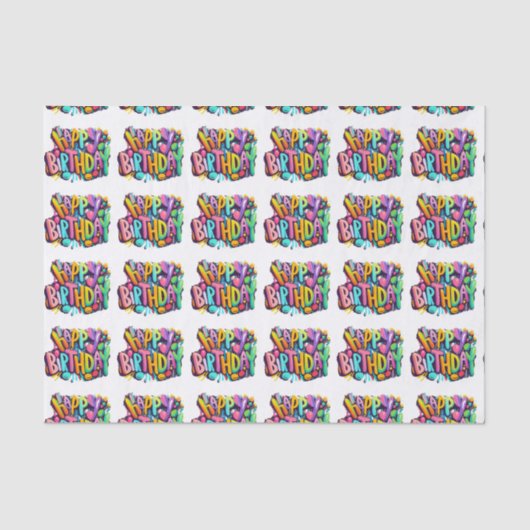 ハッピーバースデーハッピーバルーンおもしろい 薄葉紙 (正面)