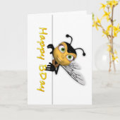 ハッピーバースデーハニービーハッピーベイ カード (黄色い花)