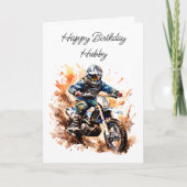 ハッピーバースデーハビー | モトクロスバイク カード (正面)