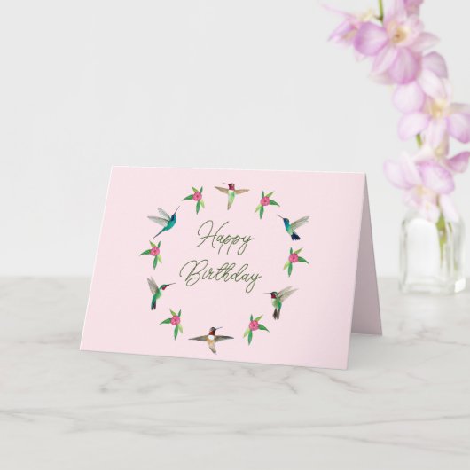 ハッピーバースデーハミングバーズカード カード (蘭)