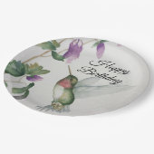 ハッピーバースデーハミングバードパーティースタイリッシュおもしろい ペーパープレート (アングル)