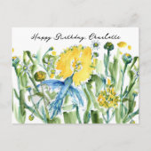 ハッピーバースデーハミングバードフラワーカスタムズ ポストカード (正面)