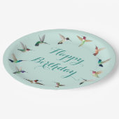ハッピーバースデーハミングバード ペーパープレート (アングル)