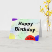 ハッピーバースデーハム電波カカスタマイズード カード (黄色い花)