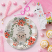 ハッピーバースデーハリネズミ ペーパープレート (パーティー)