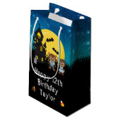 ハッピーバースデーハロウィンワーウルフブルー スモールペーパーバッグ (裏面アングル)